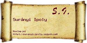 Surányi Ipoly névjegykártya